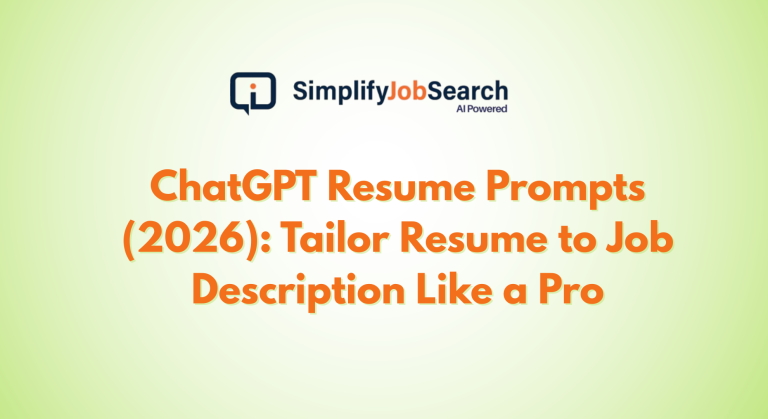 ChatGPT Resume Prompts (2026): Tailor Resume to Job Description Like a Pro